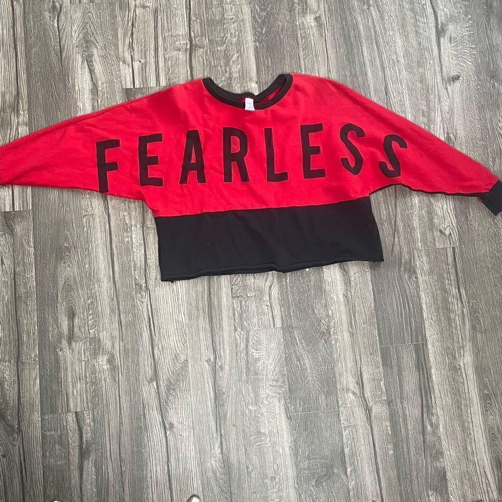 2/$20 Justice | "Fearless" Croptop Black & Red 14/16